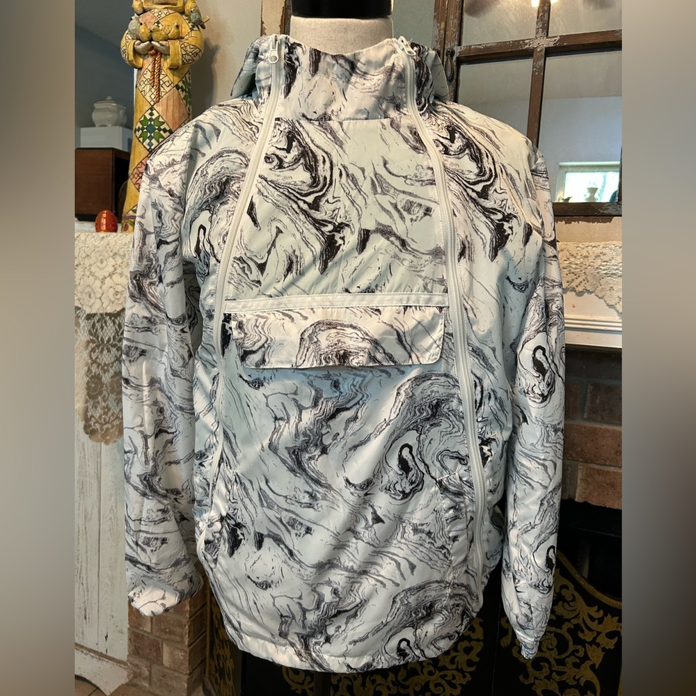 COLD CULTURE Men's M Marble Pattern Ski Jacket Windbreaker Fleece Lined Lk. New